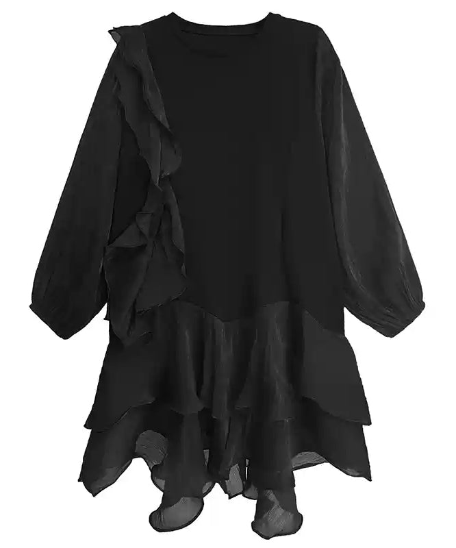 See-through ruffle dress