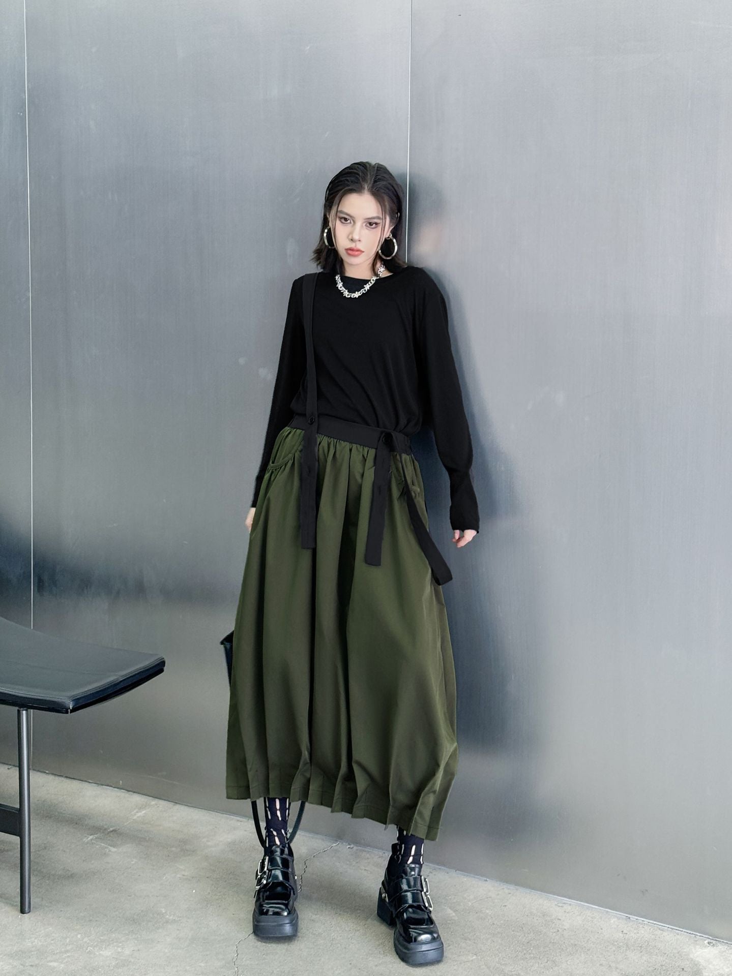 Hem Tuck Suspender Skirt
