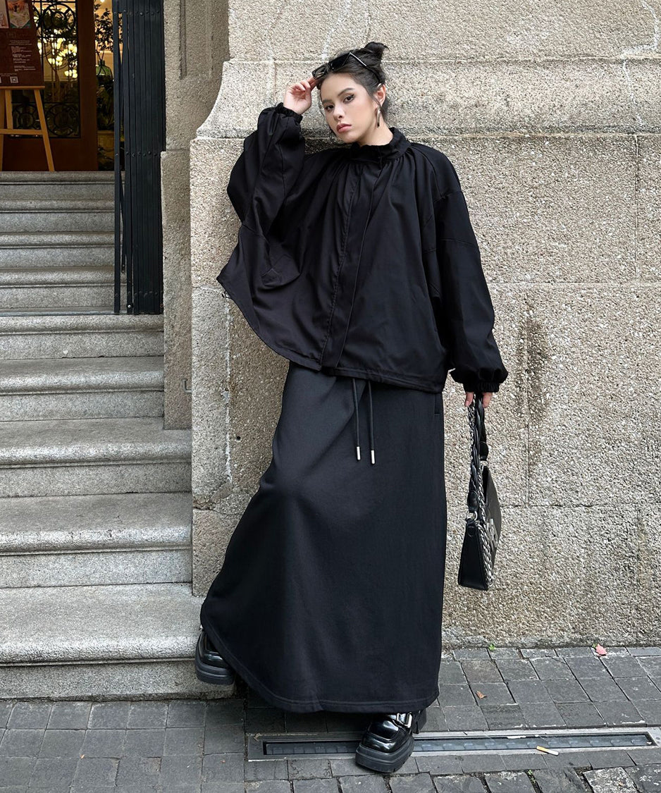 Bat Sleeve Zipper Blouson