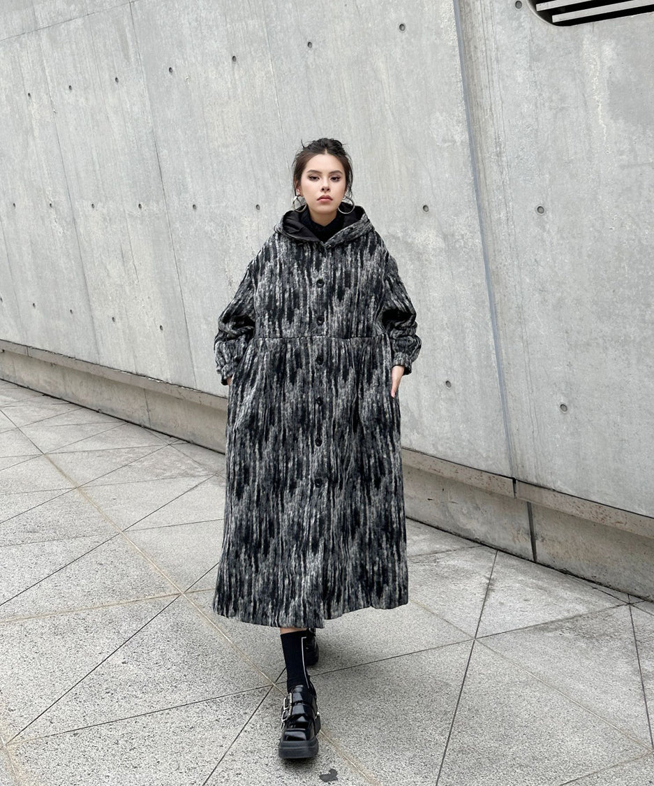 Brushed Hoodie Coat