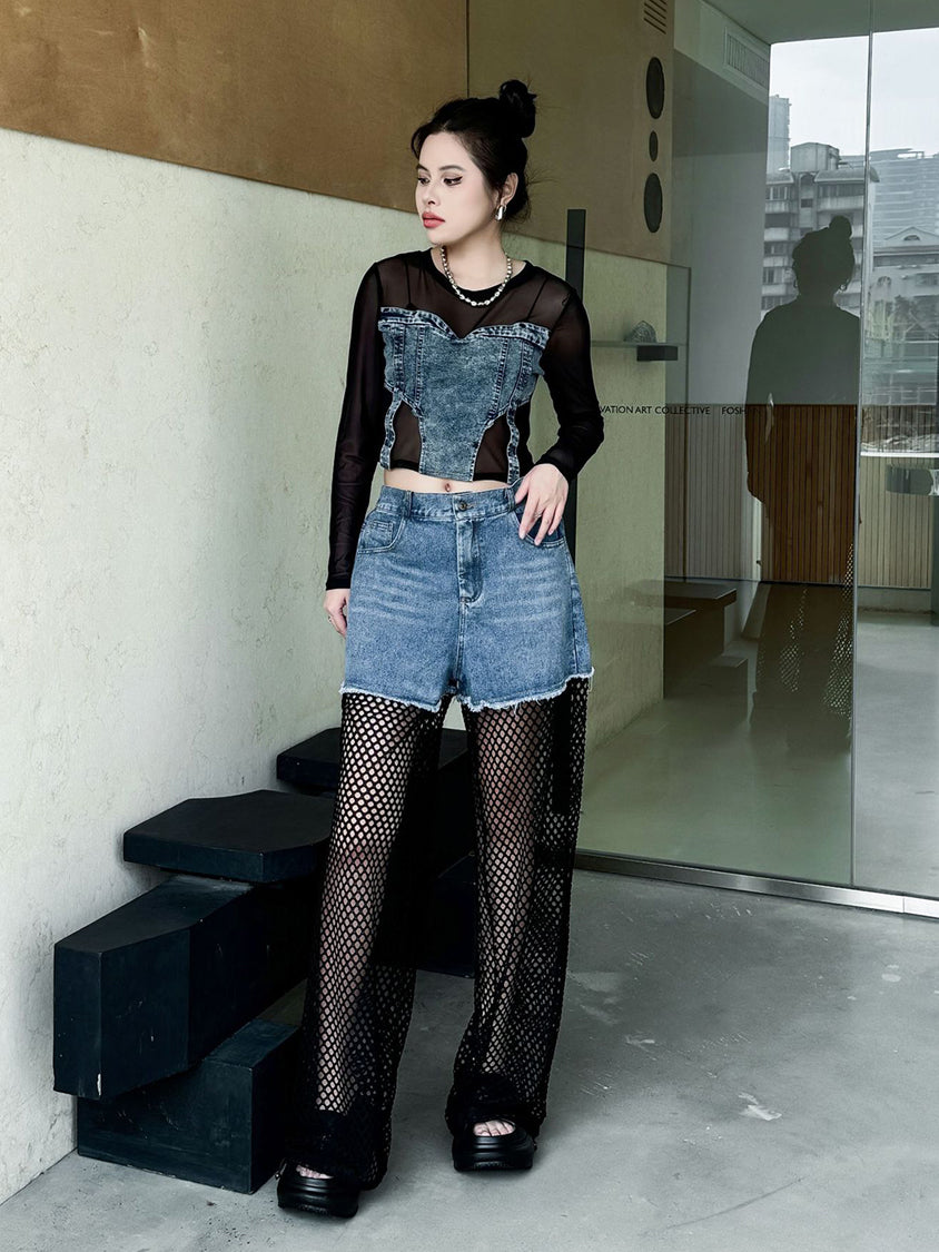 Splicing Lace Pants
