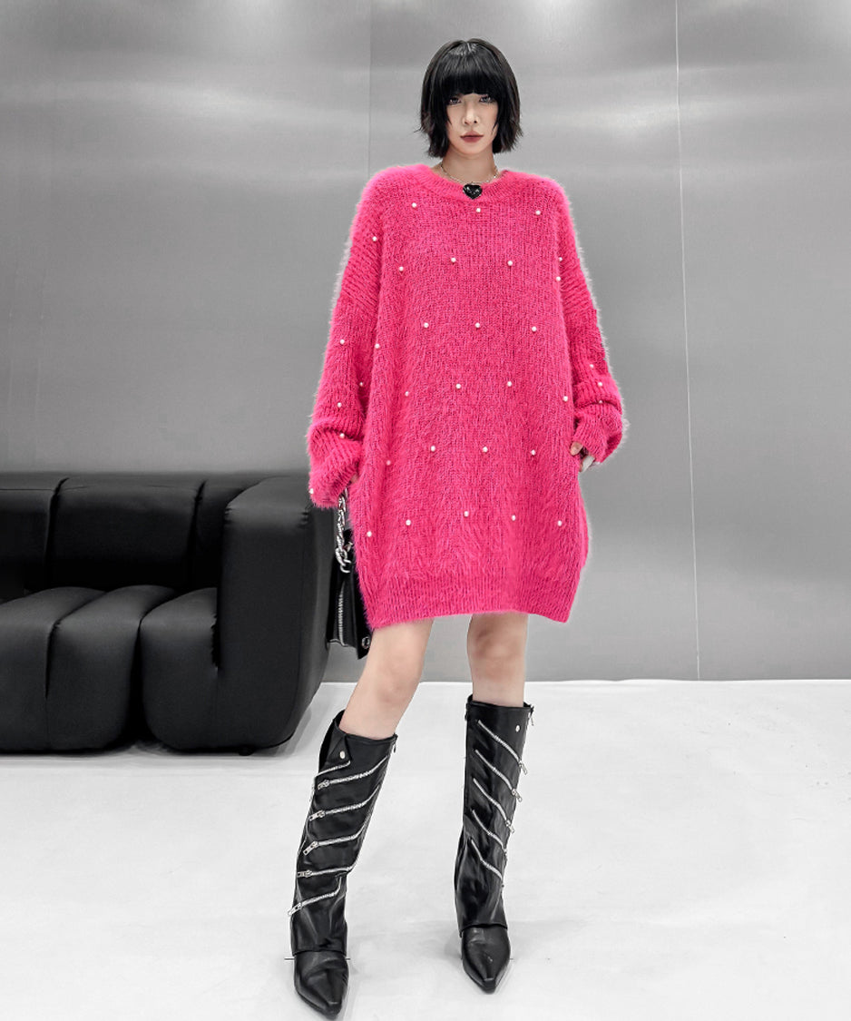 Pearl mohair loose knit