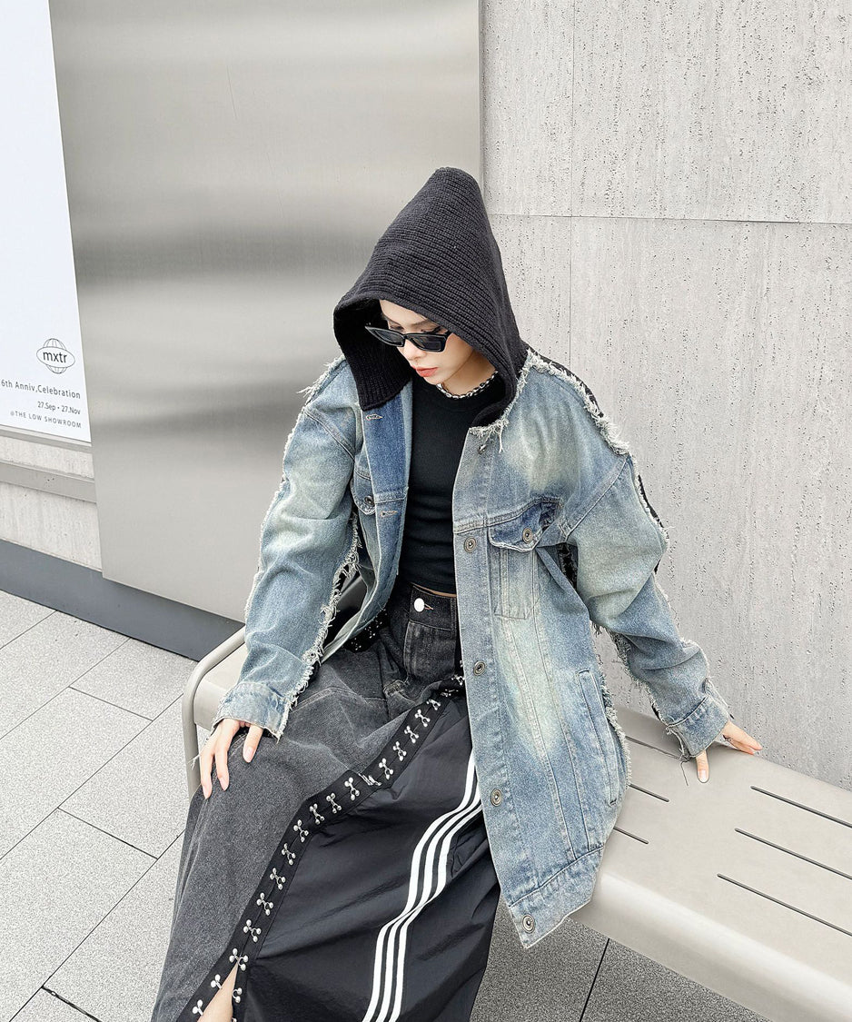 Denim Switch Hoodie Jacket