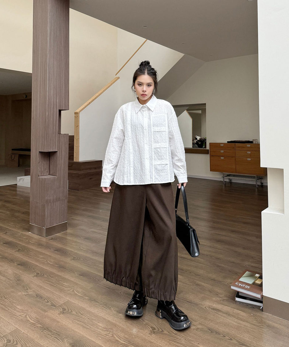 Cropped wide pants