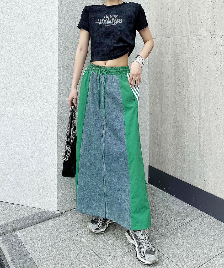 Sideline denim skirt