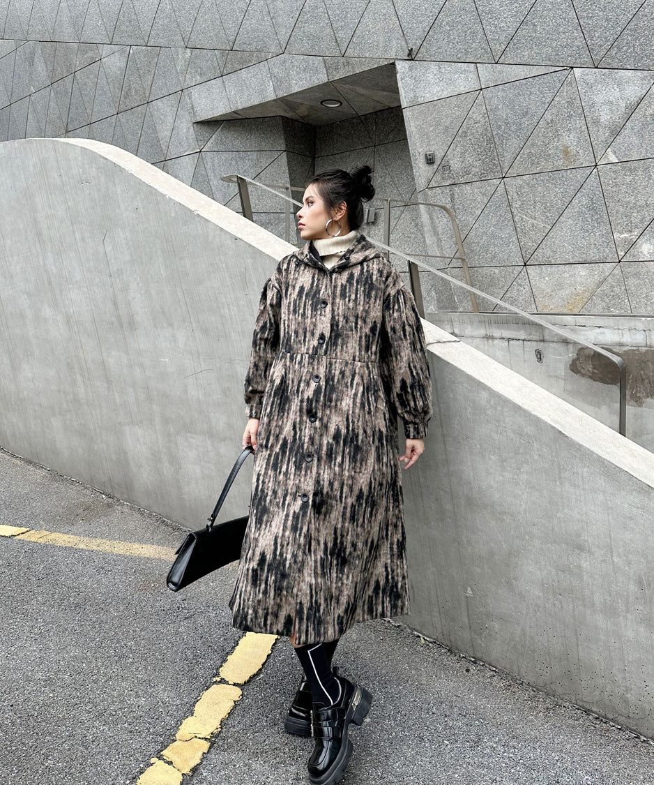 Brushed Hoodie Coat