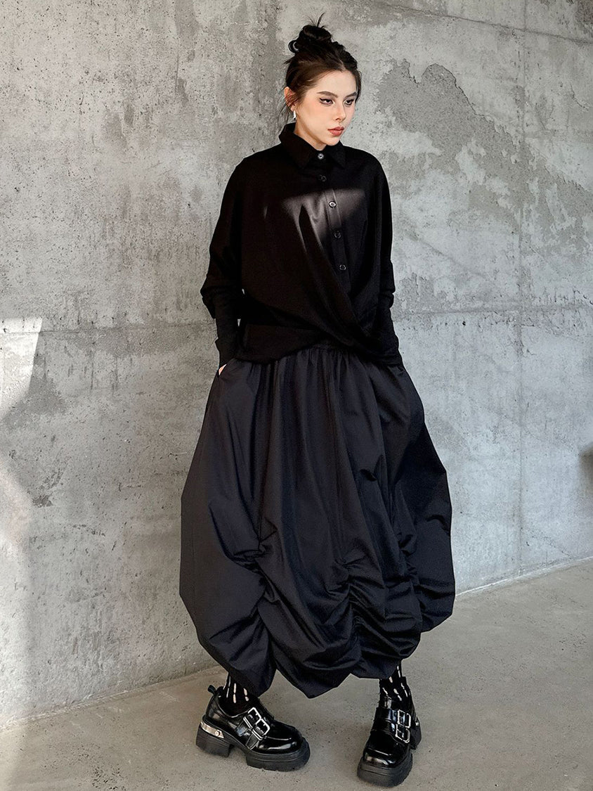 Gathered balloon skirt