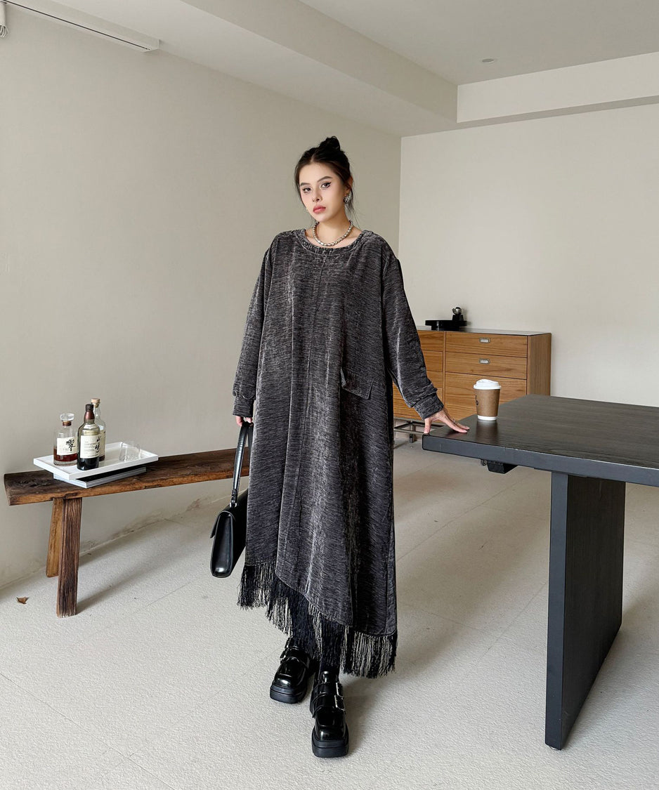 Hem Tassel Flare Dress
