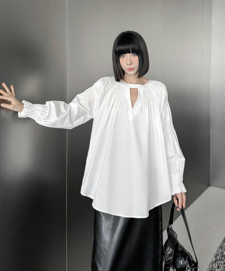 shirred blouse
