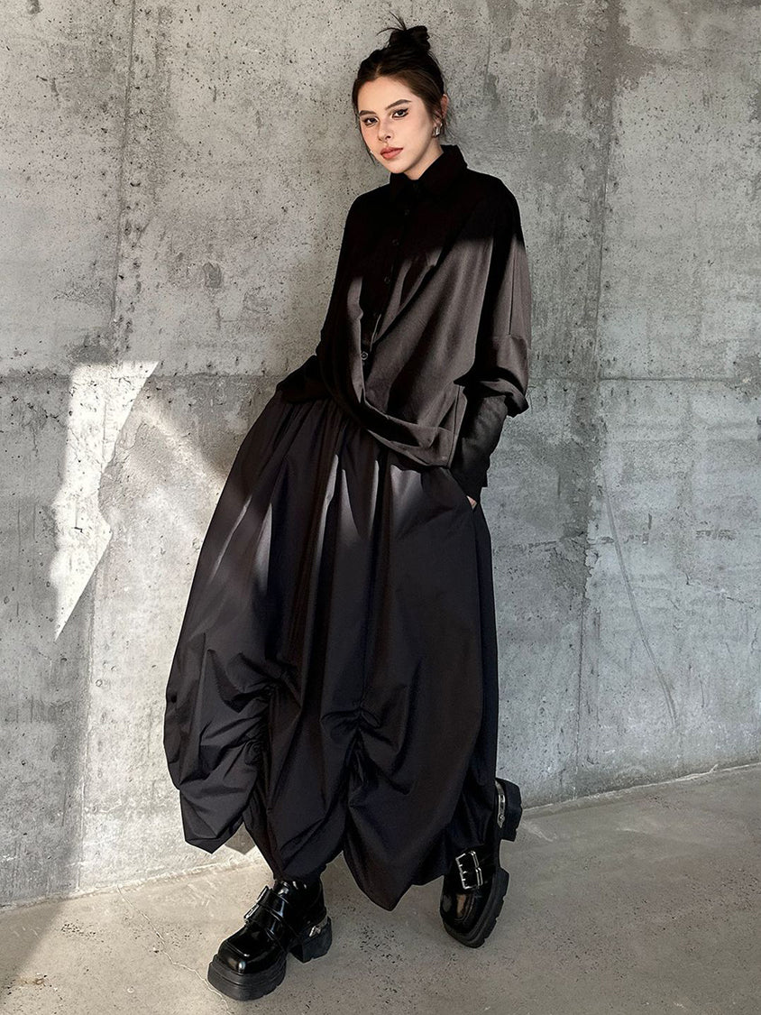 Gathered balloon skirt