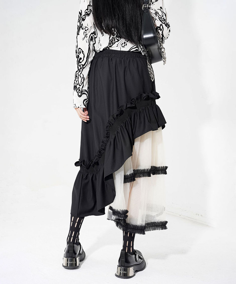 tulle layered skirt