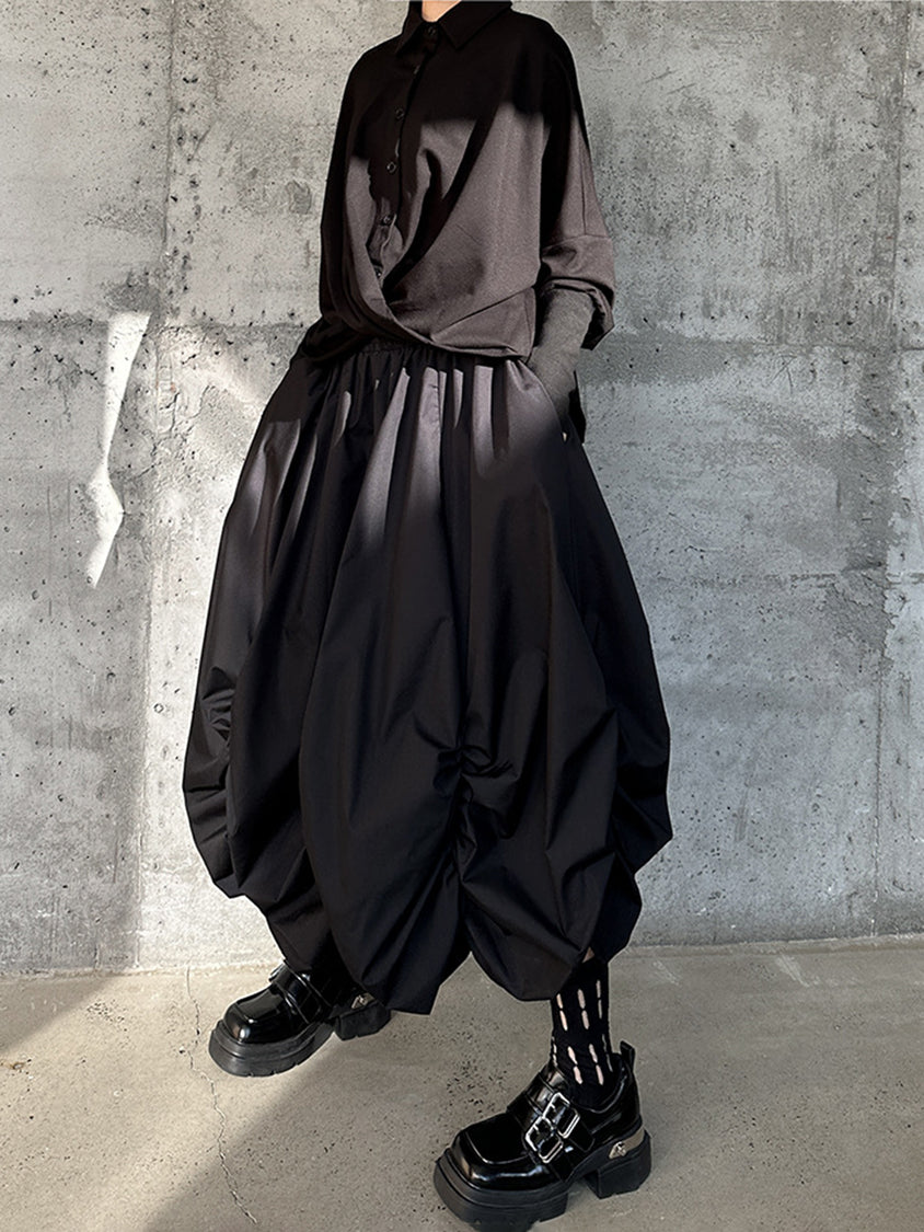 Gathered balloon skirt