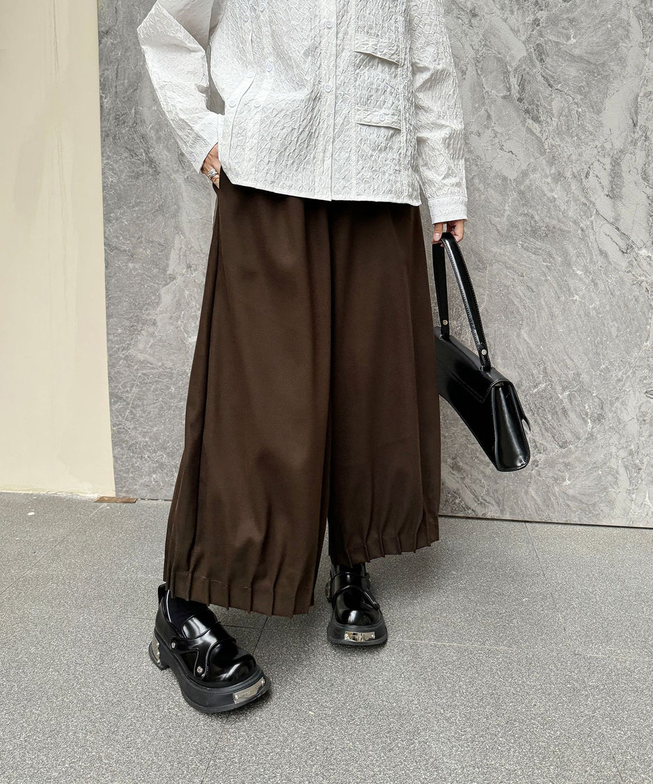 Cropped wide pants