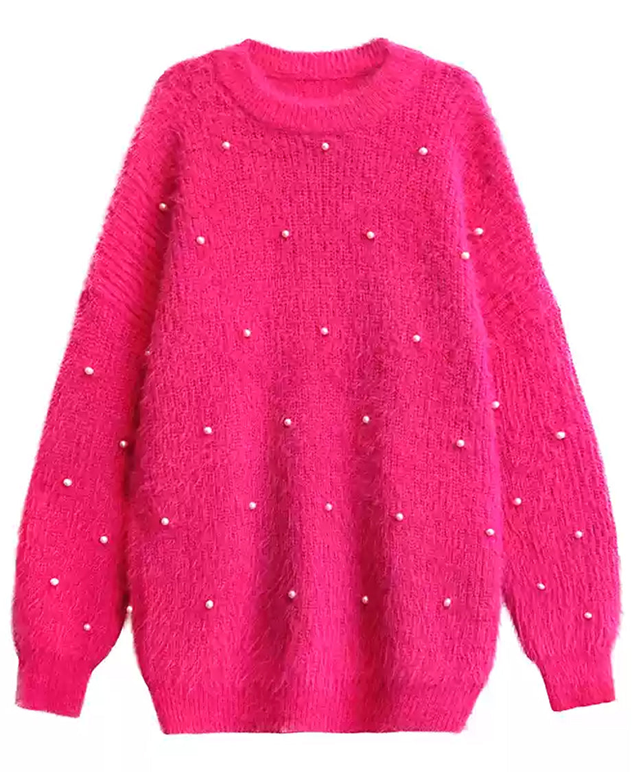 Pearl mohair loose knit