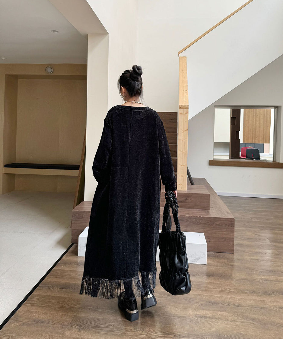 Hem Tassel Flare Dress