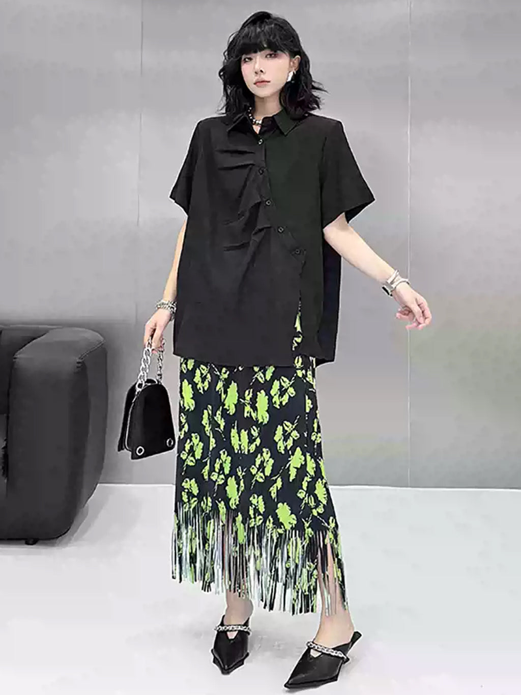 フォールドデザインシャツ