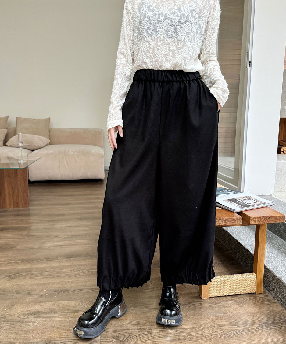 Cropped wide pants