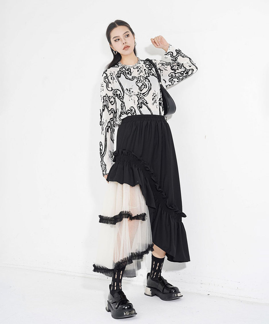 tulle layered skirt