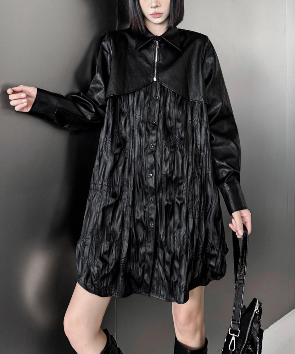 Design pleated long blouse