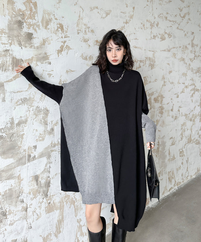Two-tone knit dress