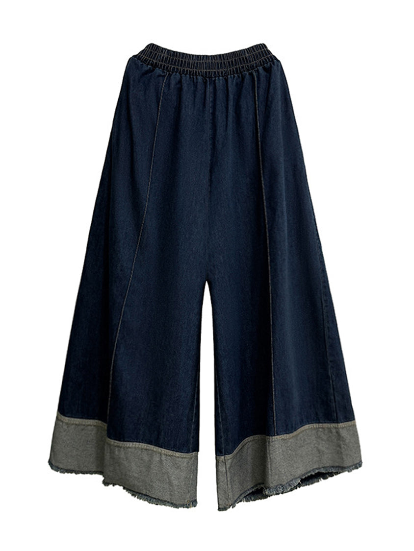 Contrast stitched denim