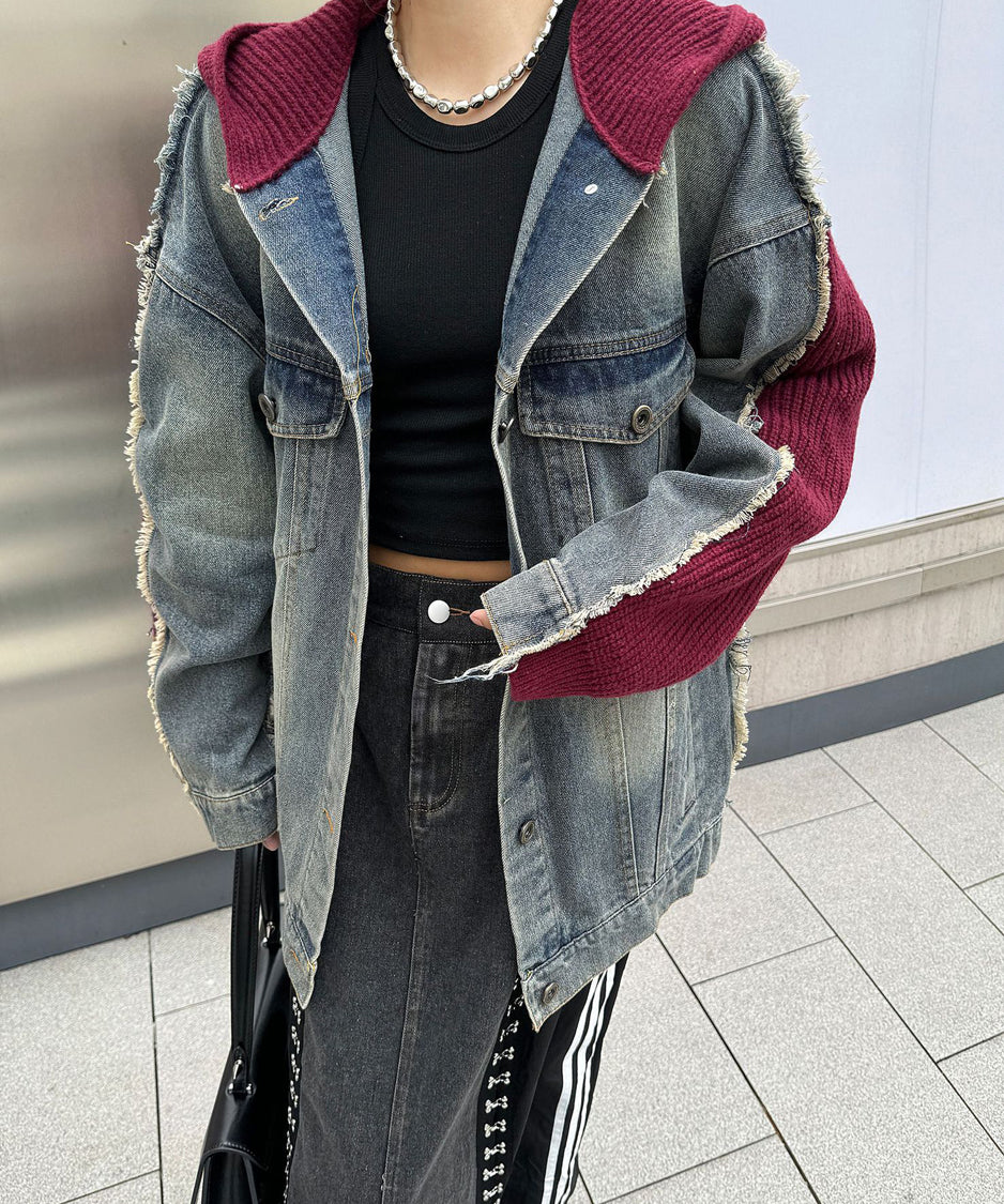 Denim Switch Hoodie Jacket