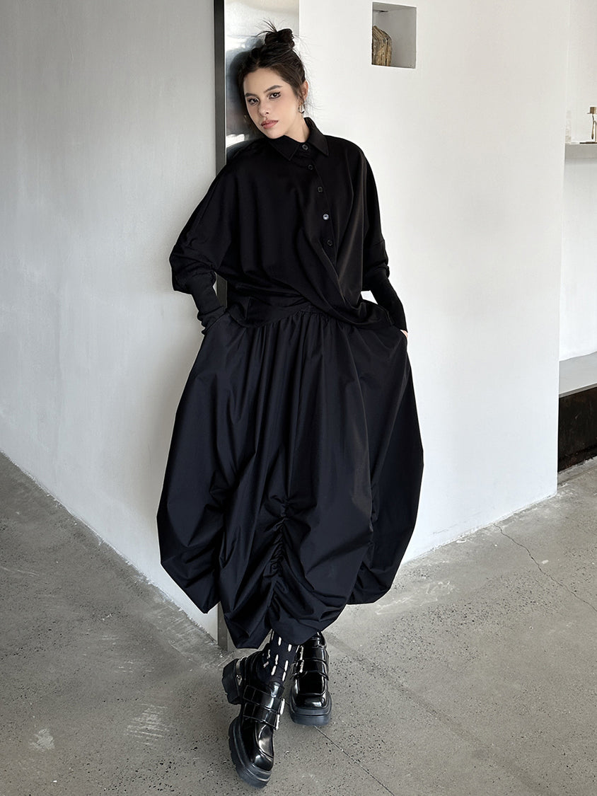 Gathered balloon skirt