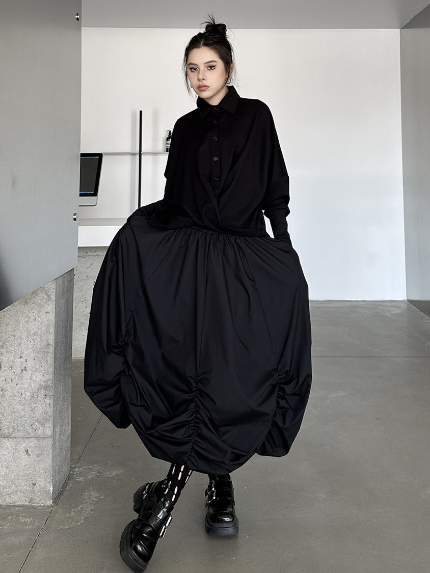 Gathered balloon skirt