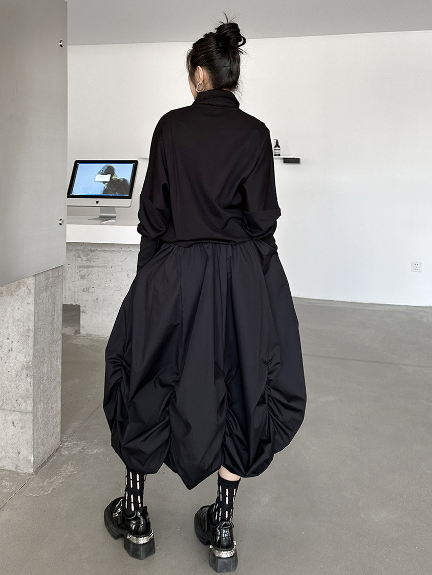 Gathered balloon skirt