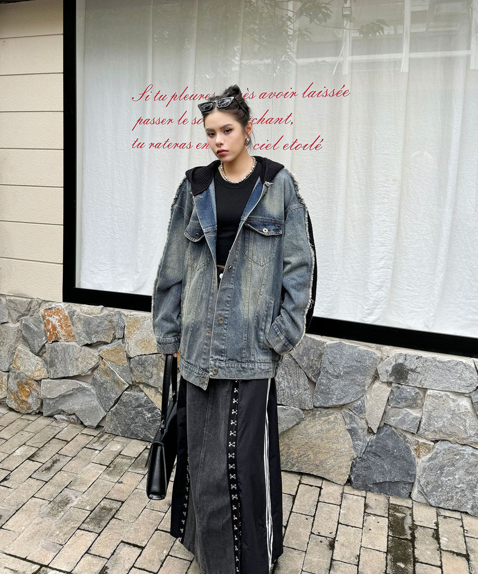 Denim Switch Hoodie Jacket