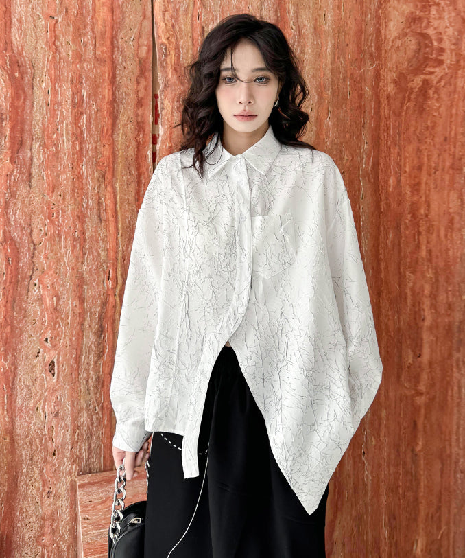 Wrinkle print blouse