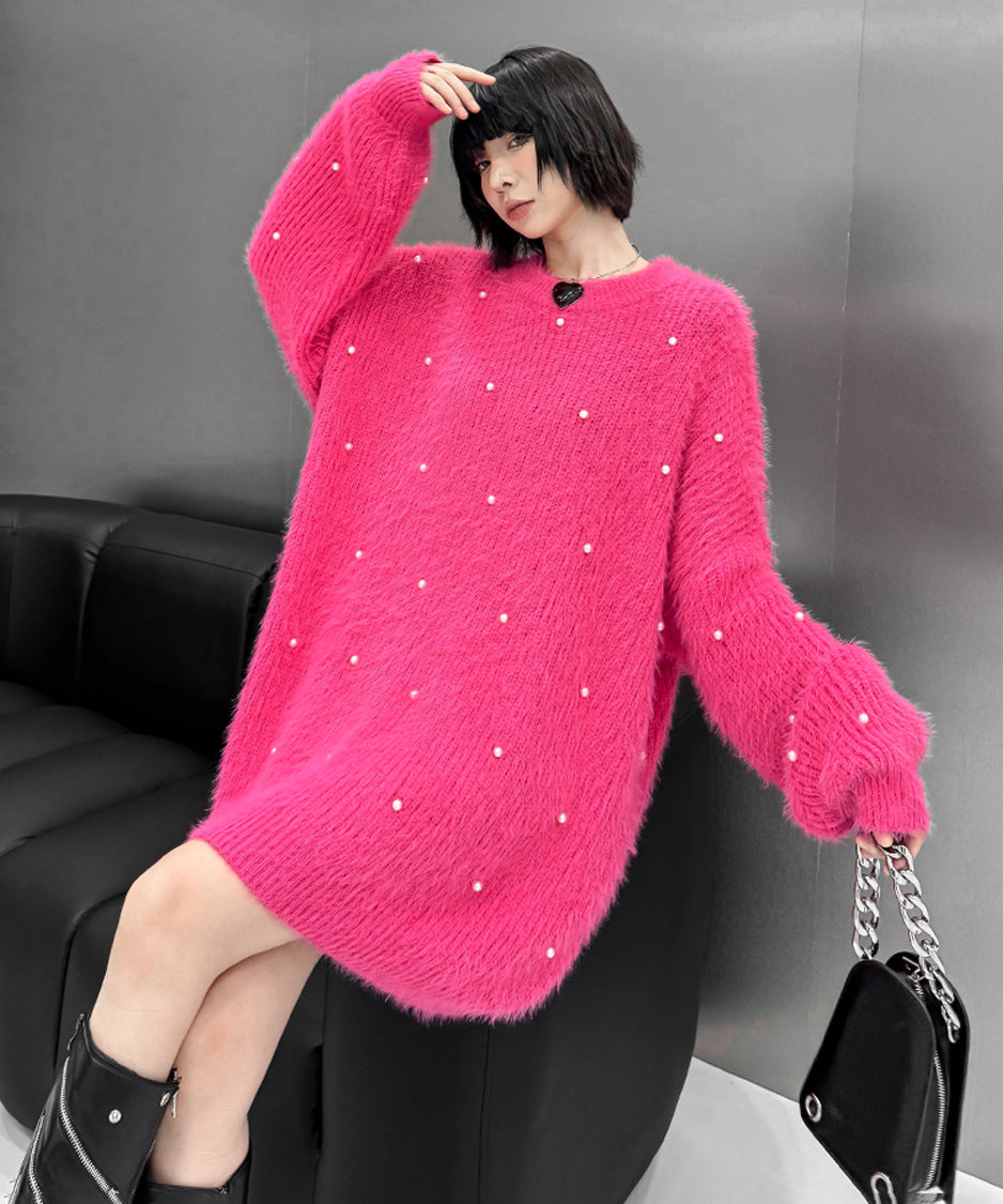 Pearl mohair loose knit