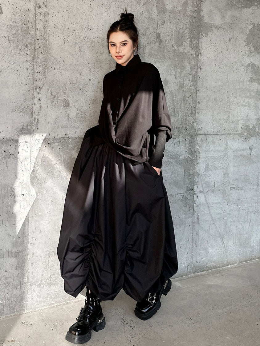 Gathered balloon skirt