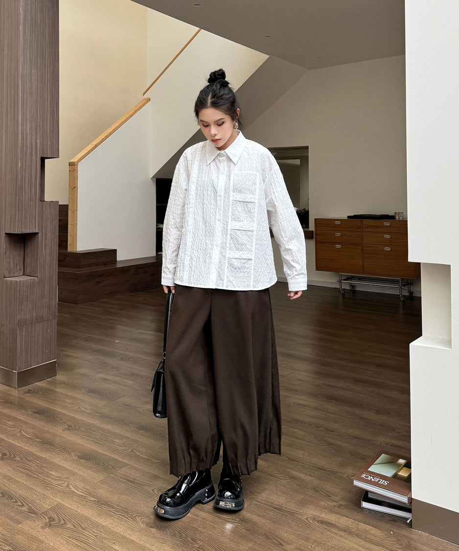 Cropped wide pants