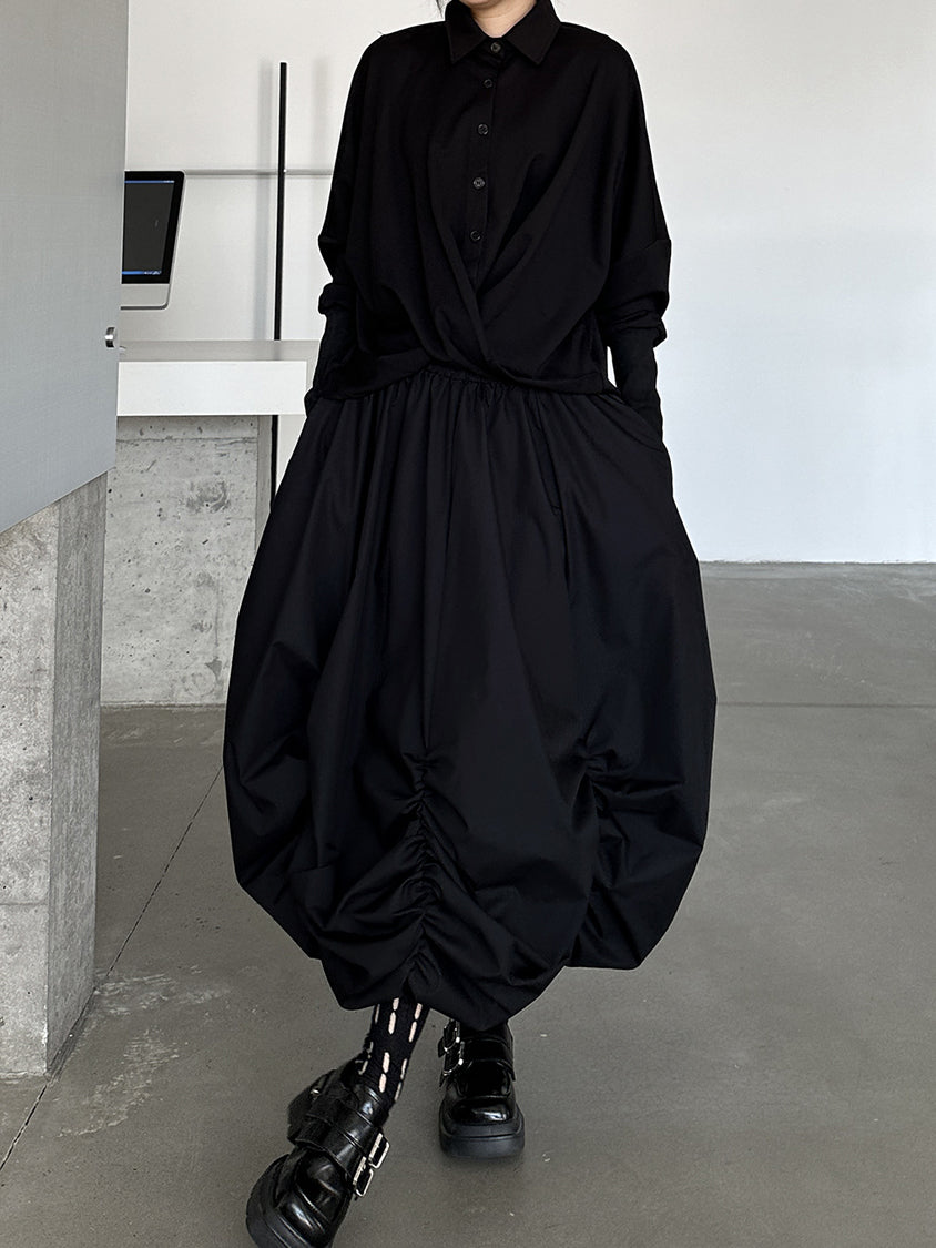 Gathered balloon skirt