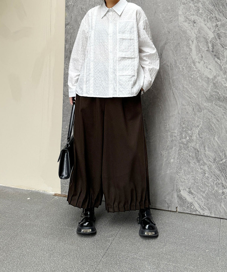 Cropped wide pants