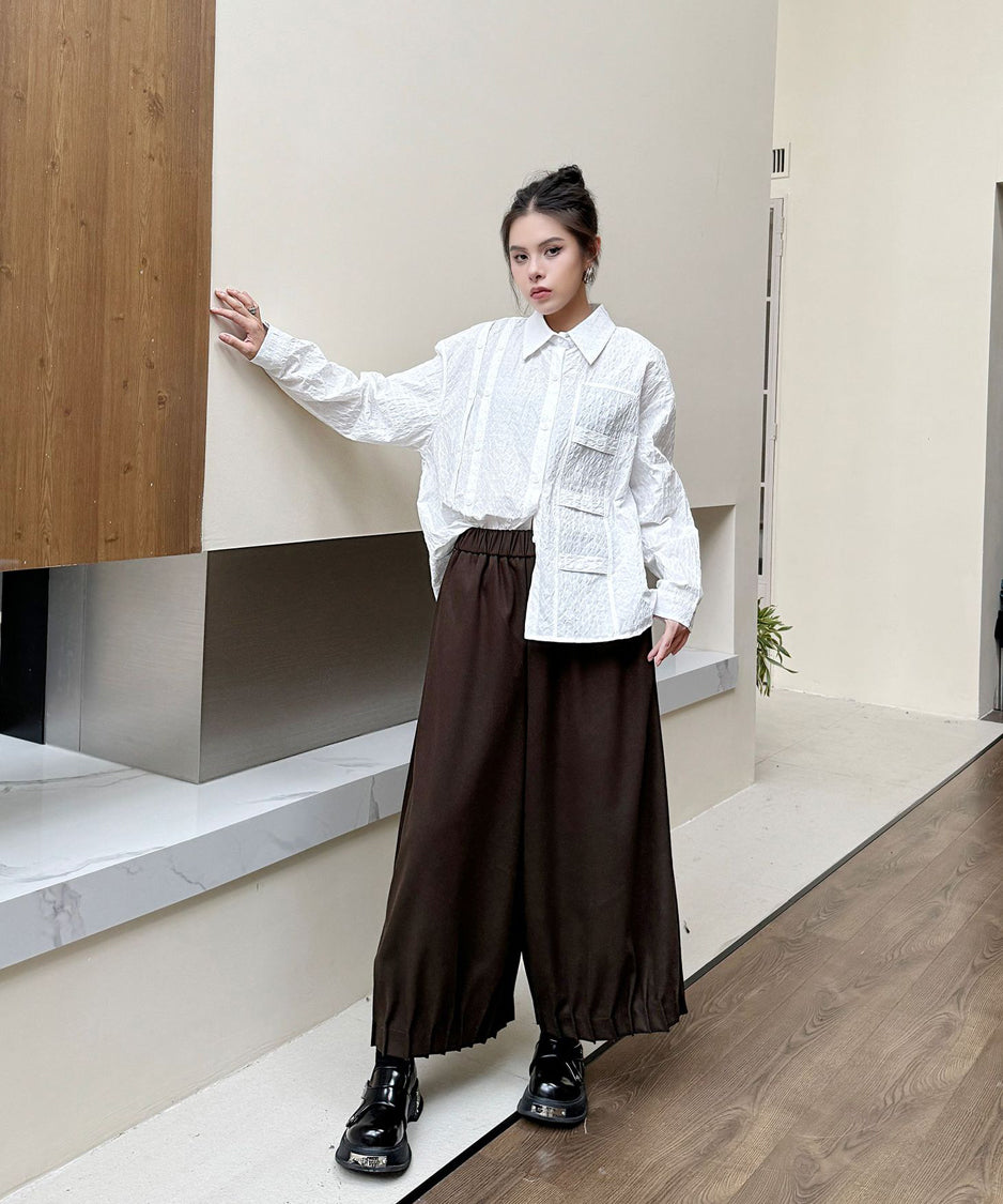 Cropped wide pants