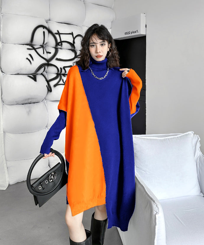 Two-tone knit dress
