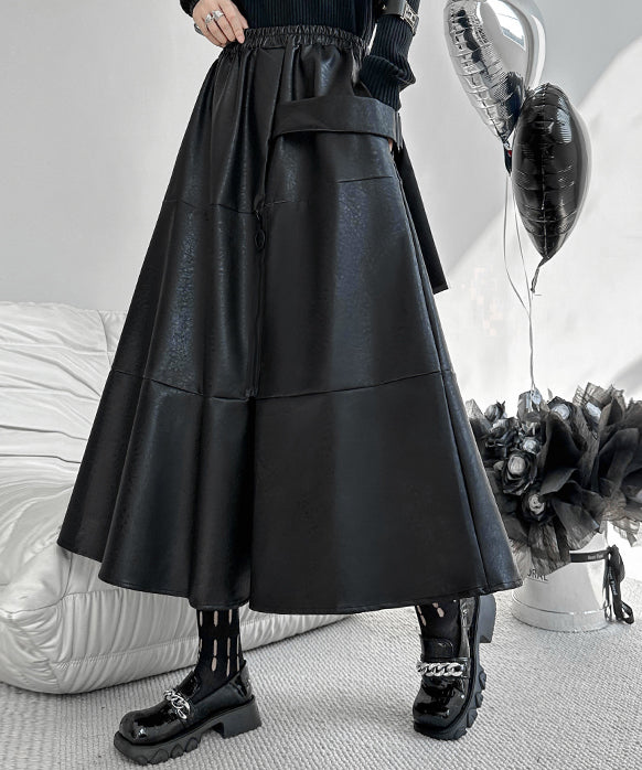 Point Zip Flare Skirt