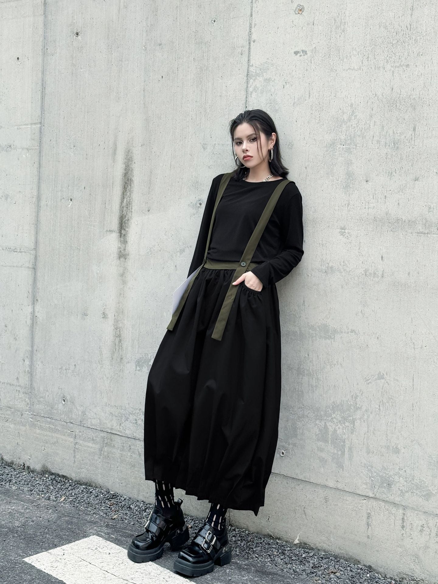 Hem Tuck Suspender Skirt