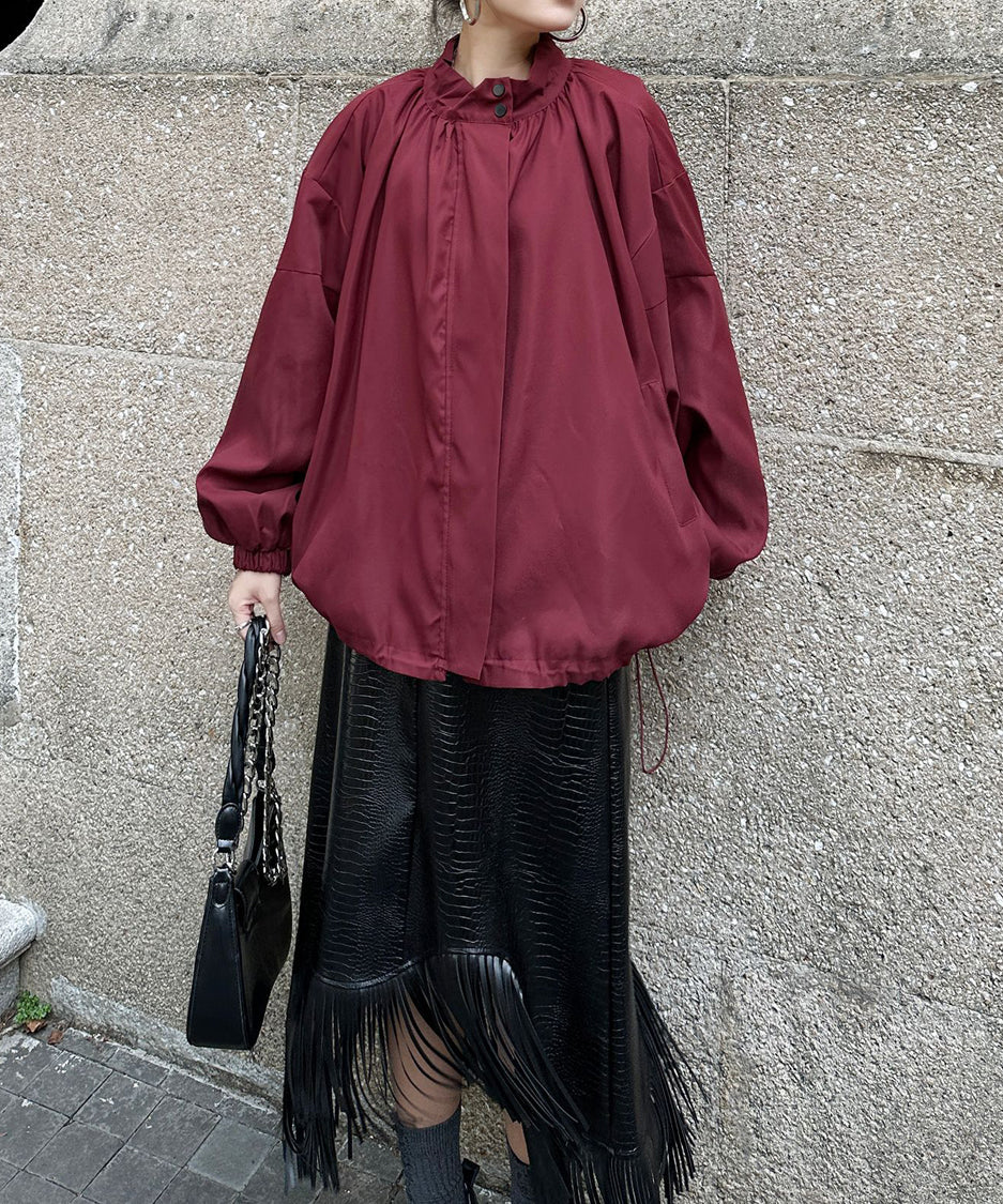 Bat Sleeve Zipper Blouson