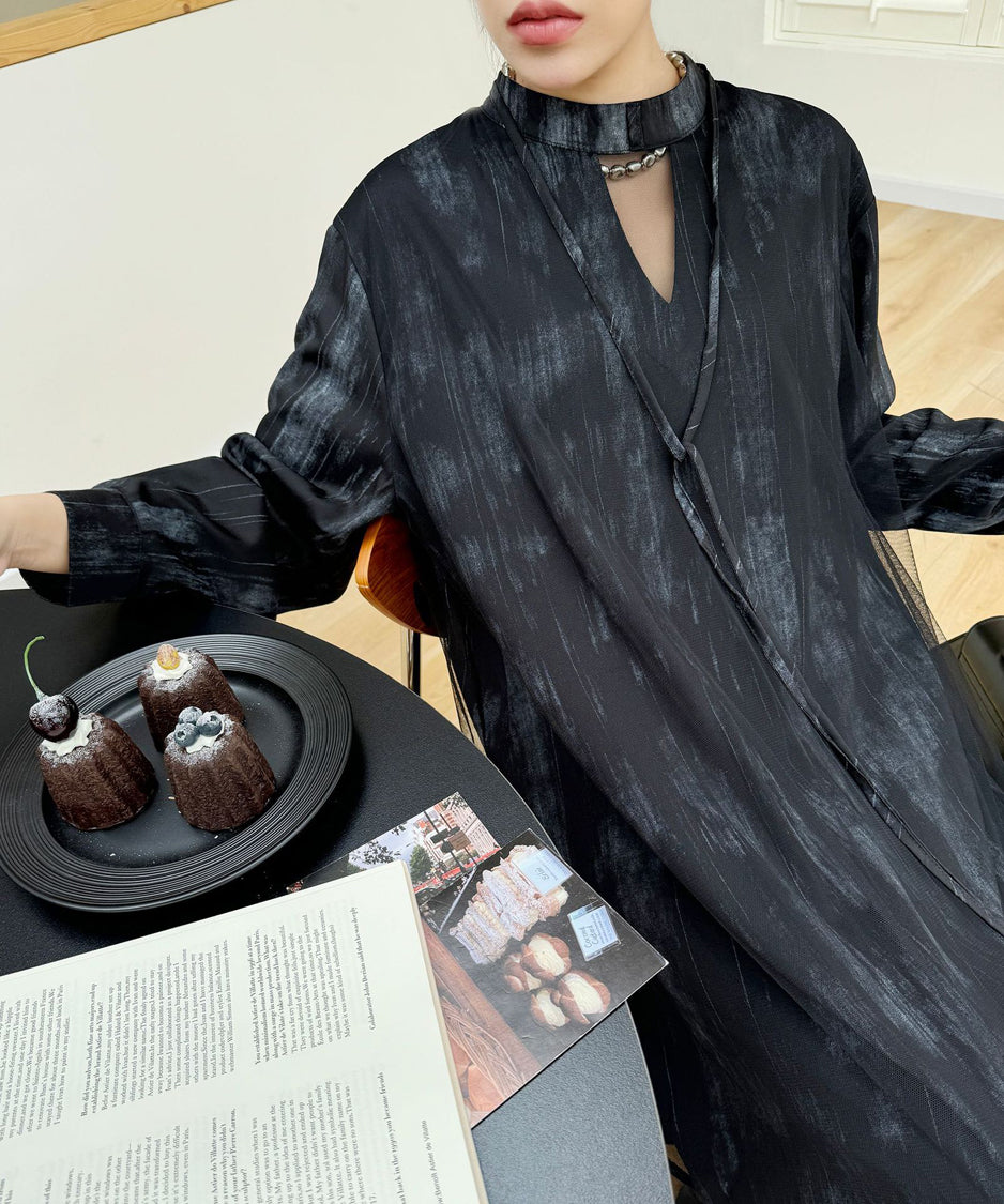 Mesh splicing dress