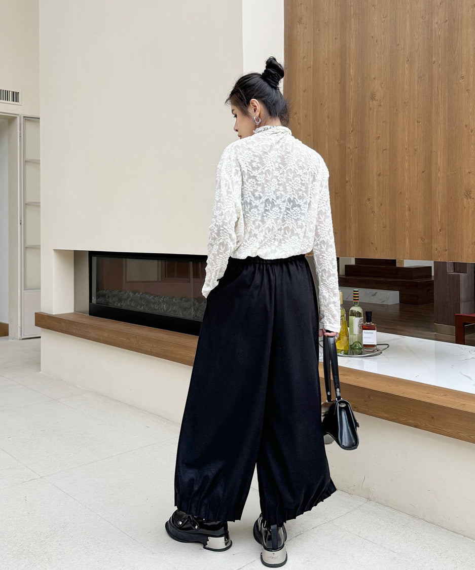 Cropped wide pants