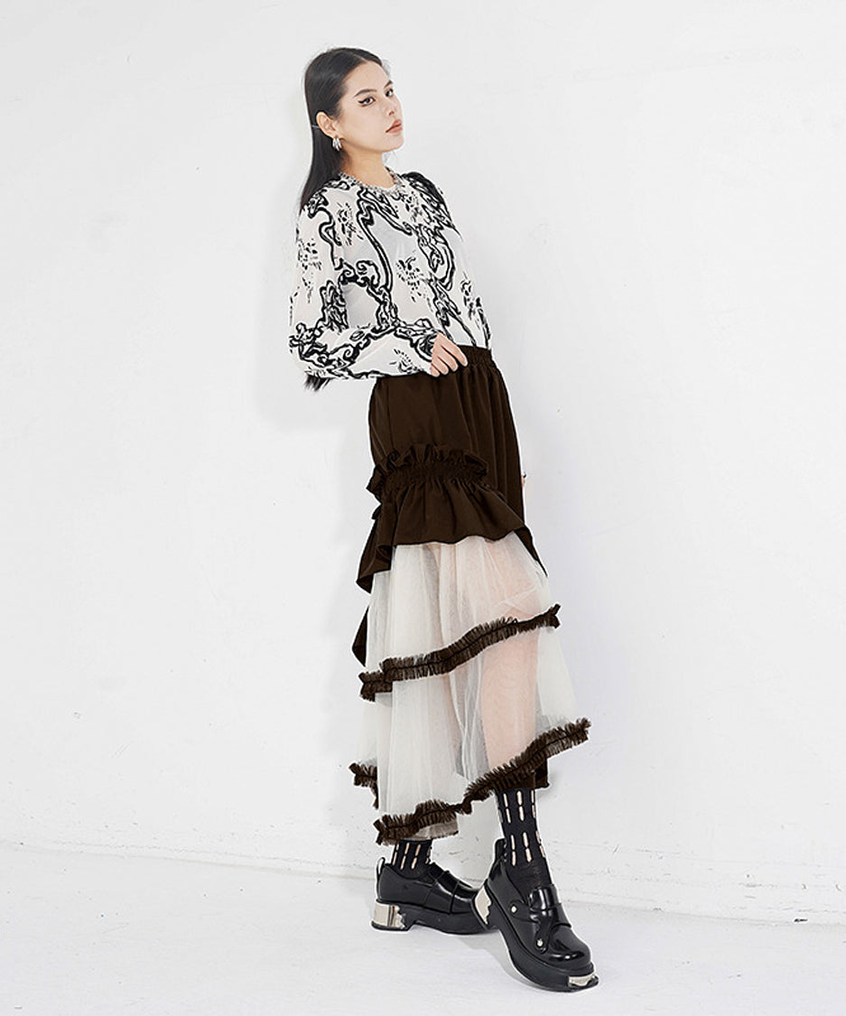 tulle layered skirt