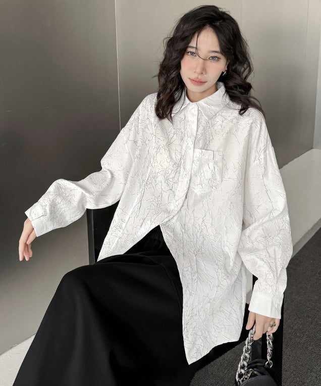 Wrinkle print blouse