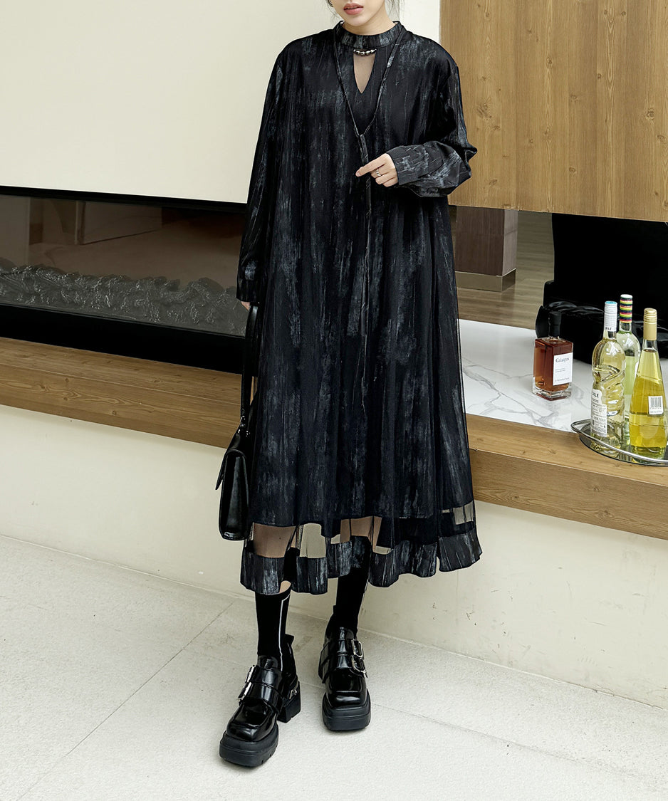 Mesh splicing dress