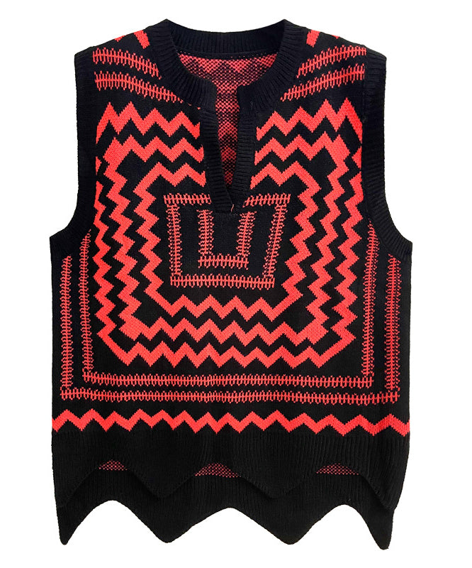 V-neck knit vest