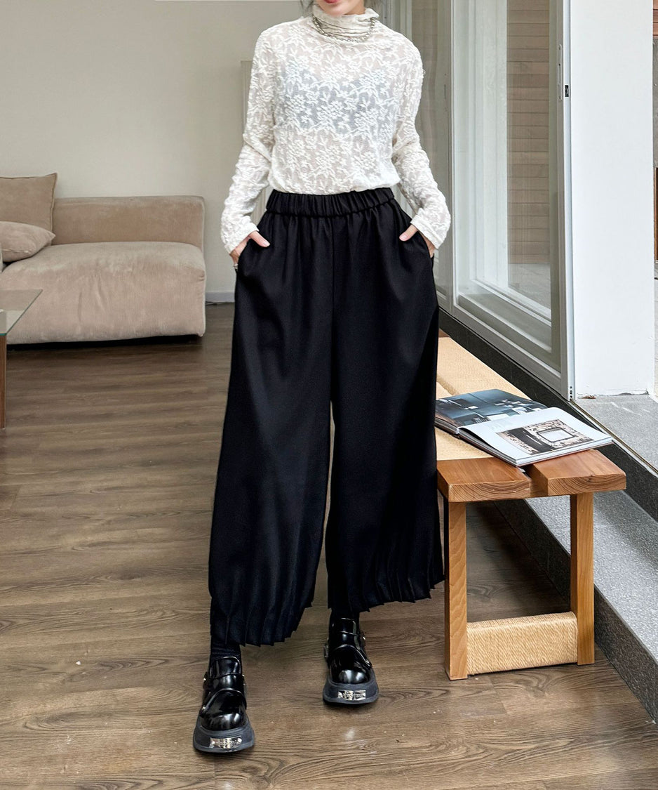 Cropped wide pants