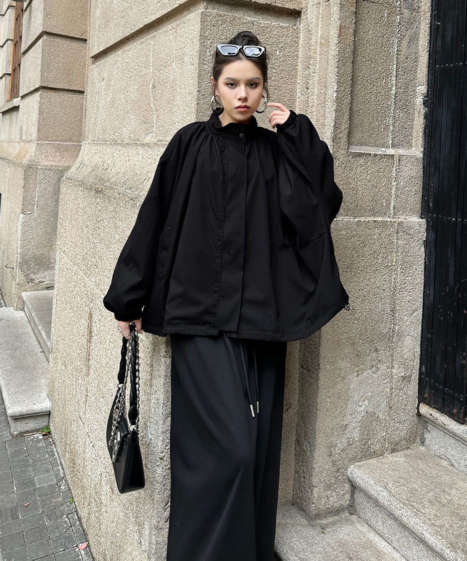 Bat Sleeve Zipper Blouson