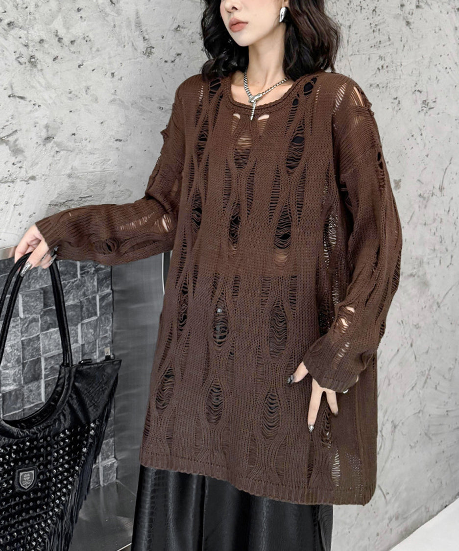 Ripped pullover knit